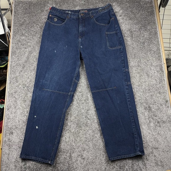 VTG Maurice Malone Mo Jeans Men's 42x34 Blue Loose Baggy Distressed Y2K 90s - Picture 3 of 13